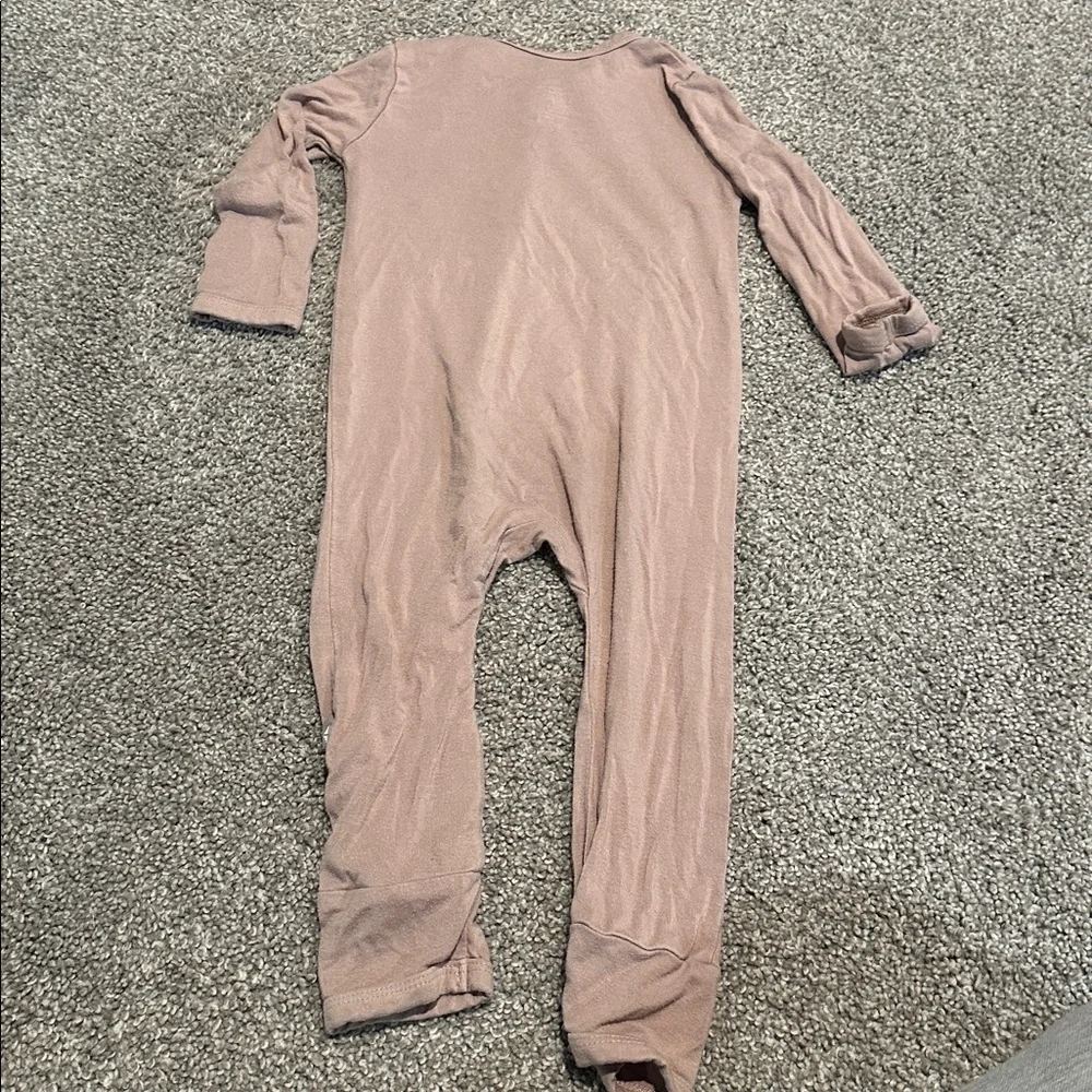 Kyte baby tan brown zippered bamboo footless sleeper 6-12‎ months